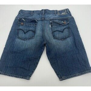 Levis Silvertab Jean Shorts Mens 40 Blue Denim Baggy Fit Dark‎ Wash Flap Pockets